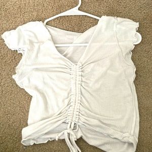 white flowy tie top🕊